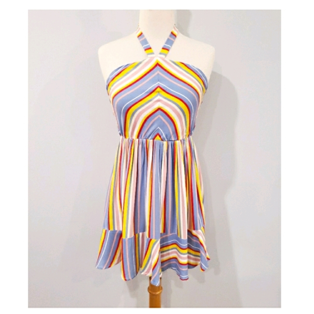 BCBG Summer Stripe Mini Haulter Dress